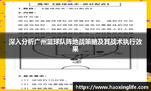 深入分析广州篮球队阵地战策略及其战术执行效果
