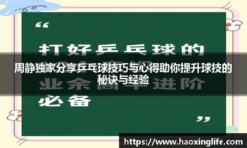 周静独家分享乒乓球技巧与心得助你提升球技的秘诀与经验